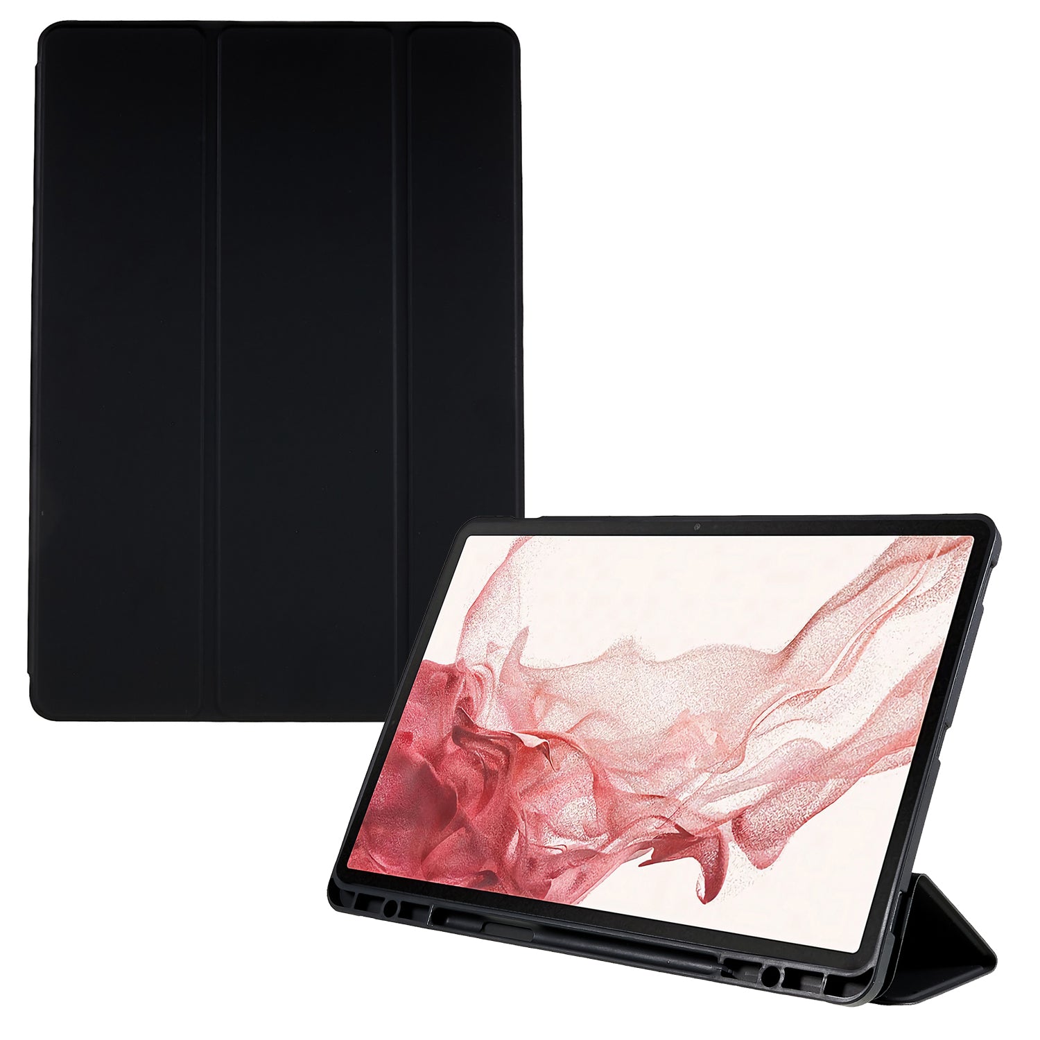 For Samsung Galaxy Tab S7 FE Tab S8 Skin-touch Tablet Case Tri-fold Stand PU Leather Silicone Tablet Cover For Samsung Galaxy Tab S7 FE Tab S8 Skin-touch Tablet Case Tri-fold Stand PU Leather Silicone Tablet Cover